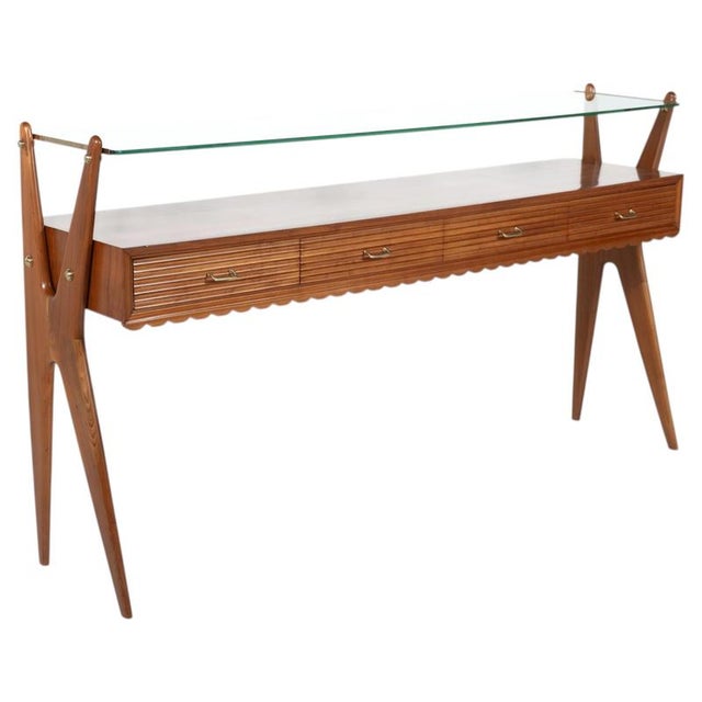 Mid-Century Modern Wood Console Table, Italy, 1950 For Sale - Image 18 of 18