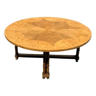 Mid Century Modern Walnut Round Coffee Table For Sale