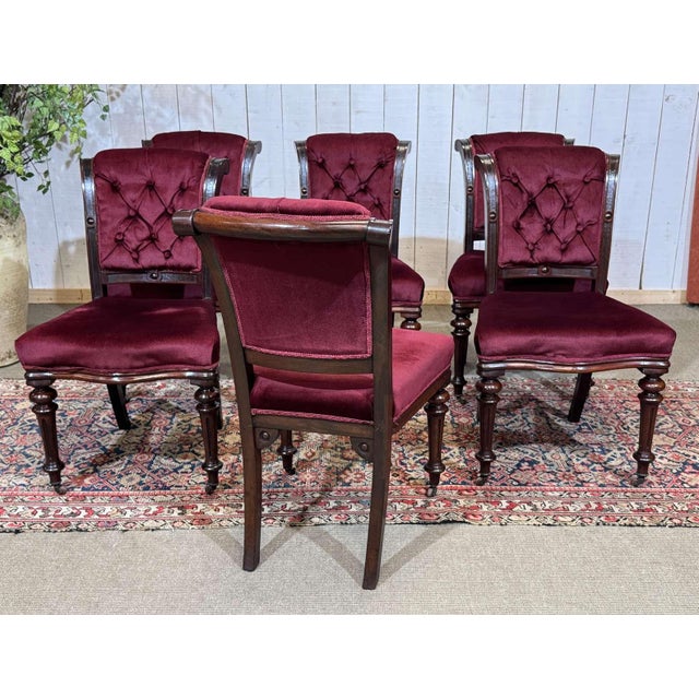 Antique Victorian Mahogany Chairs, 1800s, Set of 6 For Sale - Image 17 of 18