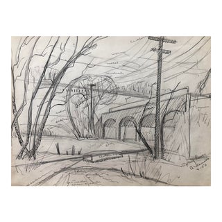 1950 Drawing of Spring River Arkansas For Sale