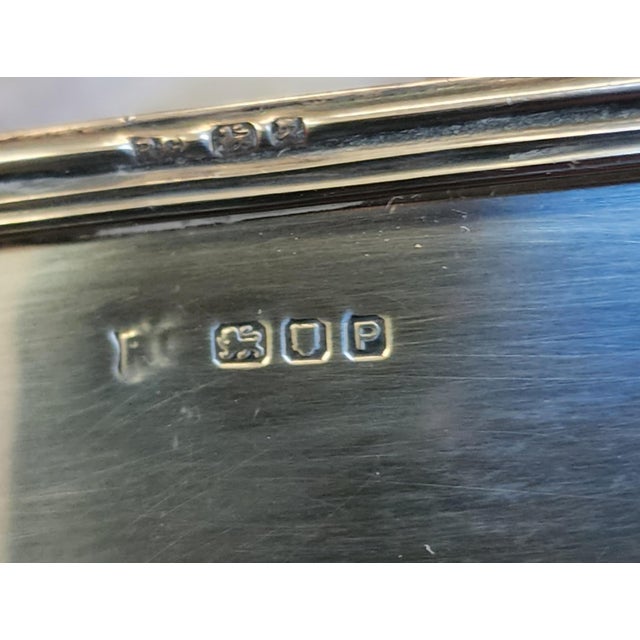 Silver 1940s Vintage English Sterling Silver and Guilloche Enamel Jewelry Box For Sale - Image 8 of 9