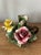 Mid 20th Century Italian Capodimonte Ceramic Flower Candlestick Holders With Finger Loops-Set of 2 For Sale - Image 10 of 11