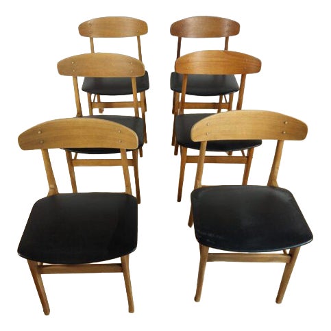 Vintage Danish Teak Chairs, 1960s, Set of 6 For Sale