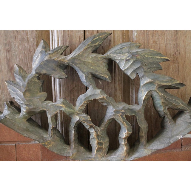 Vintage Mid-Century Giltwood Carved Mirror For Sale - Image 12 of 13