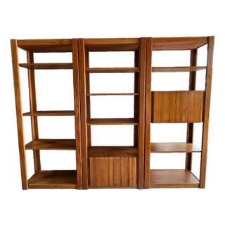 1970s Cerused Oak Modular Wall Unit or Room Divider — In the Style of Lou Hodges For Sale