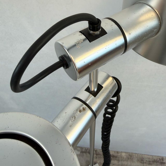 Adjustable Chrome Twin-Head Floor Lamp by Ronald Holmes for Conelight, 1960s For Sale - Image 9 of 12