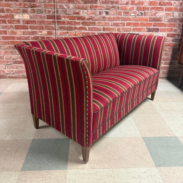 Danish Cabinetmaker Striped Sofa, Wool, 1960s For Sale - Image 9 of 9