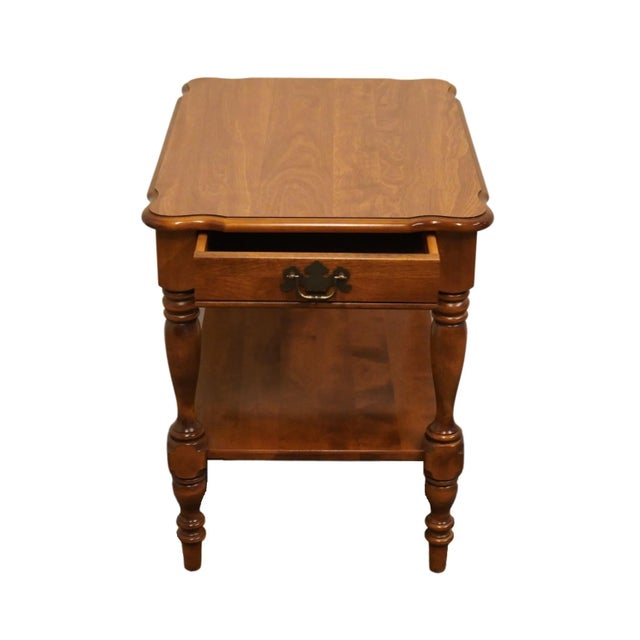 Late 20th Century Ethan Allen Heirloom Nutmeg Maple Colonial Early American 18" Accent End Table 10-8444p For Sale - Image 5 of 12