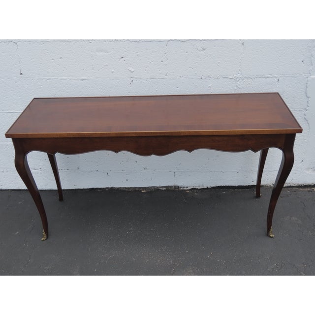 French Long Narrow Console Entry Library Table 6579 For Sale - Image 14 of 16