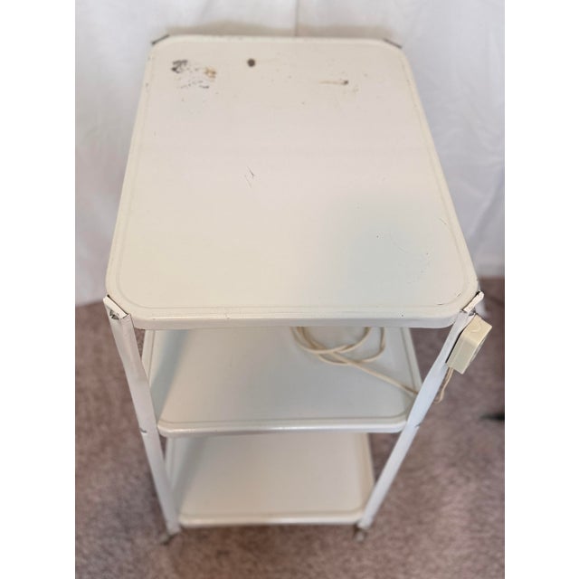 Off-white Vintage Metal 3 Tier Kitchen/Lab Cart For Sale - Image 8 of 9