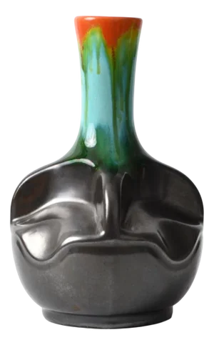 Drip Glaze Vase from Faiencerie Thulin, 1920s