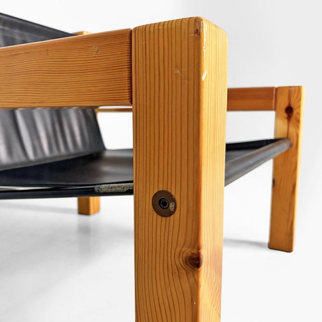 Italian Modern Leather and Wooden Lounge Chairs by Silvano Passi, 1970s, Set of 2 For Sale - Image 15 of 18