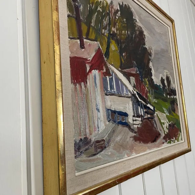 1946 Mid-Century Swedish Modernist Oil Painting by Erik Byström For Sale - Image 9 of 15