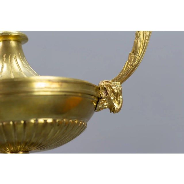 Neoclassical French Bronze Chandelier in Pate De Verre Glass by Jean Noverdy For Sale - Image 12 of 18