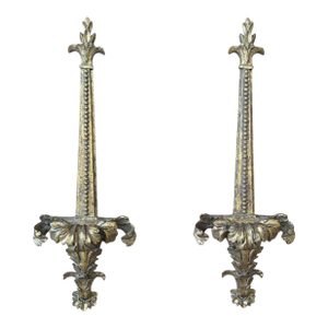 Pair Regency Vintage Gilt Acanthus Leaf Wall Brackets / Plate or Picture Mounts