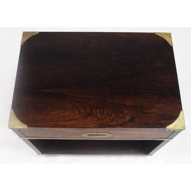 20th Century Campaign John Stuart Rosewood and Brass Nightstand For Sale - Image 6 of 9