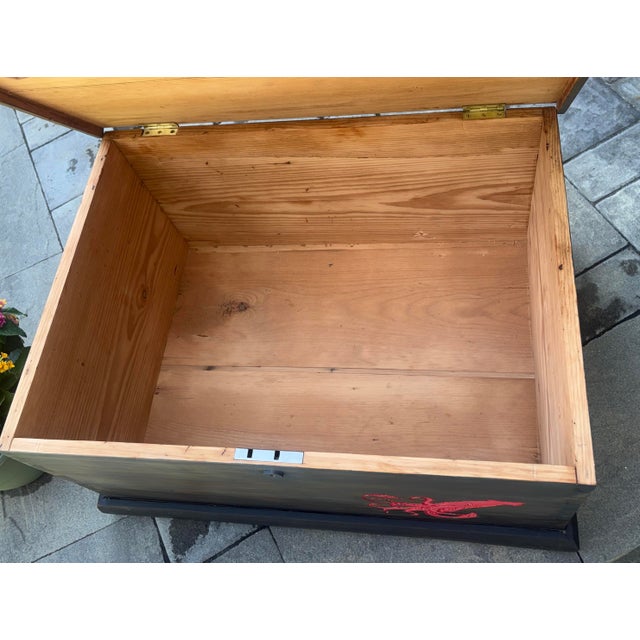 Wood Late 19th Century Squid and Whale Blanket Chest For Sale - Image 7 of 9