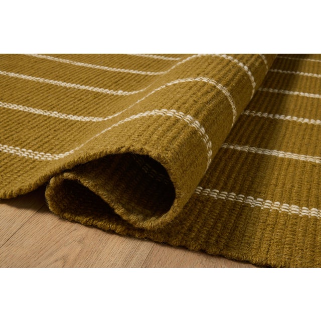 Contemporary Amber Lewis x Loloi Harlan Ochre / Ivory 18" x 18" Sample For Sale - Image 3 of 5