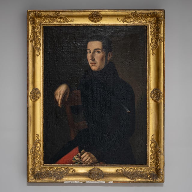 Biedermeier Artist, Portrait of a Young Man, Early 19th Century, Oil on Canvas For Sale - Image 3 of 12
