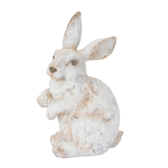 Farmhouse Distressed Rabbit Figurine (Set fo 2) For Sale - Image 3 of 3