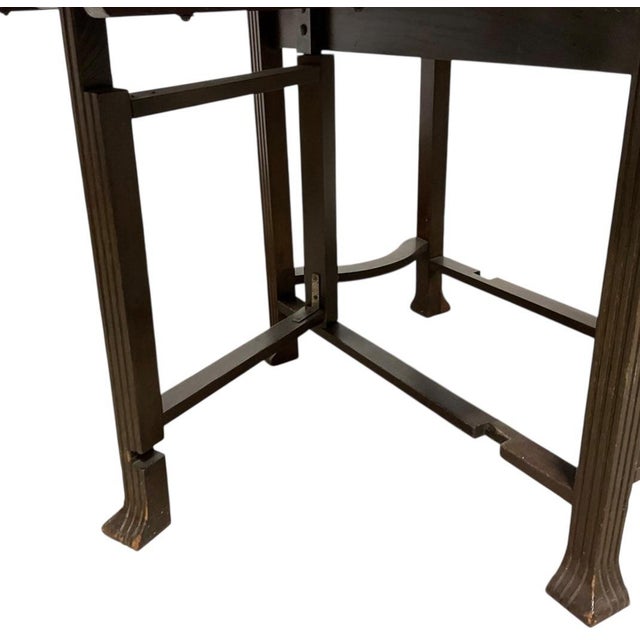 Vintage Jacobean Revival Oak Gateleg Drop-Leaf Dining Table With Scalloped Edge For Sale - Image 9 of 9