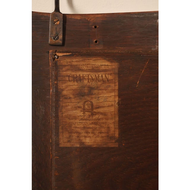 Gustav Stickley Antique Mission Oak Wall Mirror With Coat Hooks #66 For Sale - Image 17 of 18