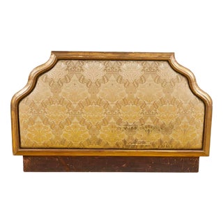 Headboard in Gilded Wood and Fabric For Sale