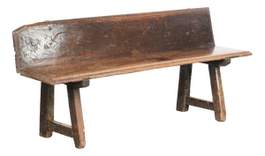 Antique Farmhouse Spanish Walnut Hall Bench