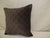 Brown Check-Pattern Square Decorative Pillow From Portugal 18 X 18 For Sale - Image 4 of 5