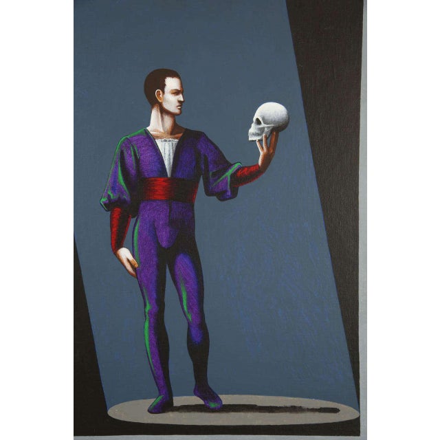 Late 20th Century "Hamlet: A Preliminary Study" Figurative Acrylic Painting by Lynn Curlee, Framed For Sale - Image 4 of 9