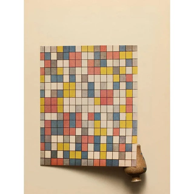 Mid-Century Modern 1958 After Piet Mondrian "Composition in Bright Colors" Vintage Full-Color Print From England For Sale - Image 3 of 7
