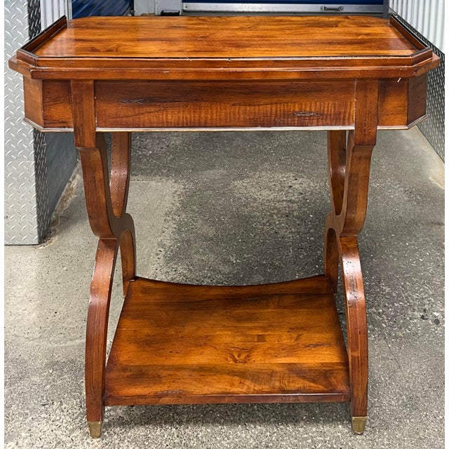 Neoclassical Maple Side Table With Drawer For Sale - Image 10 of 11
