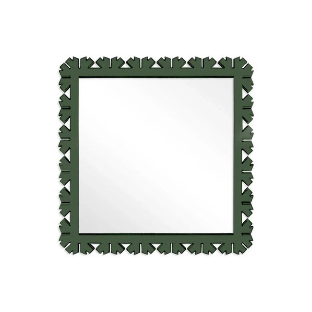 Contemporary Fleur Home Audubon Bamboo Sticks Square Mirror in Duck Green, 31.5x31.5 For Sale - Image 3 of 3
