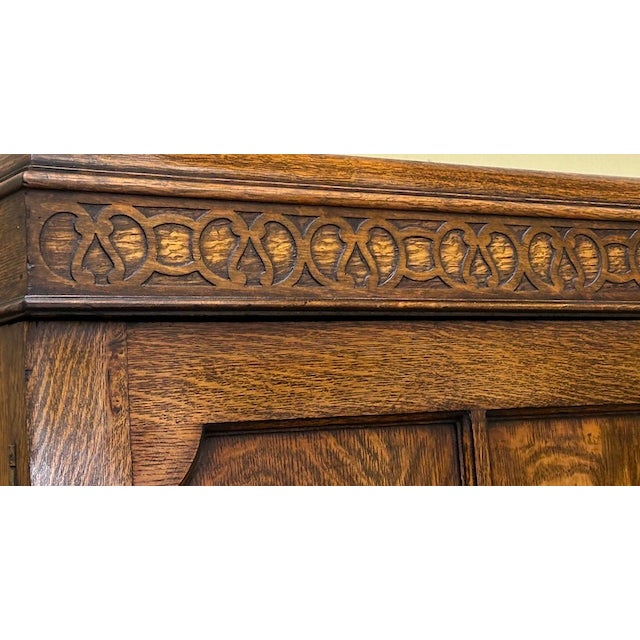 1910s Solid Oak Custom Built Armoire c.1910. Arts & Crafts. For Sale - Image 5 of 16