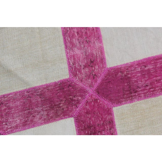 Hand Knotted Patchwork Rug - 07'02" X 10'03" For Sale - Image 4 of 5