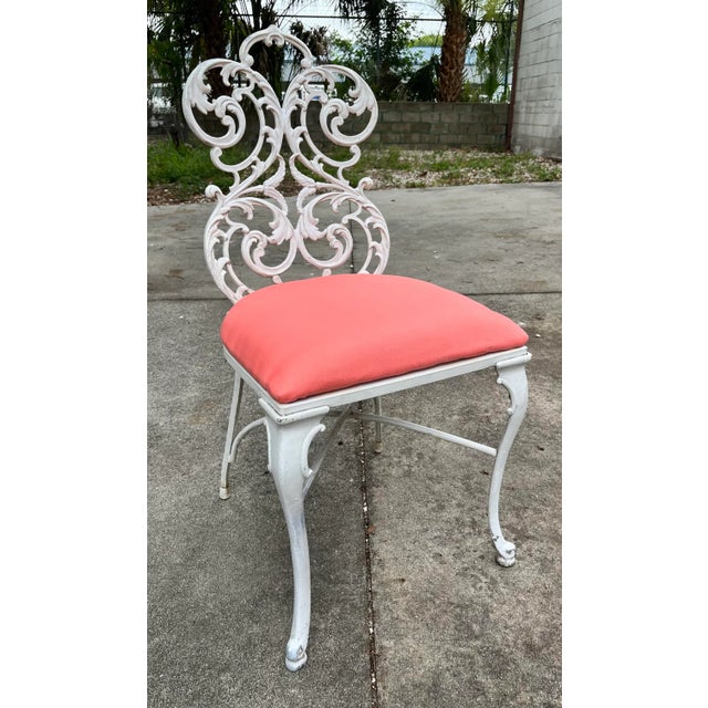 Hollywood Regency Cast Aluminum Dining Chairs- Set of 4 For Sale In Tampa - Image 6 of 12