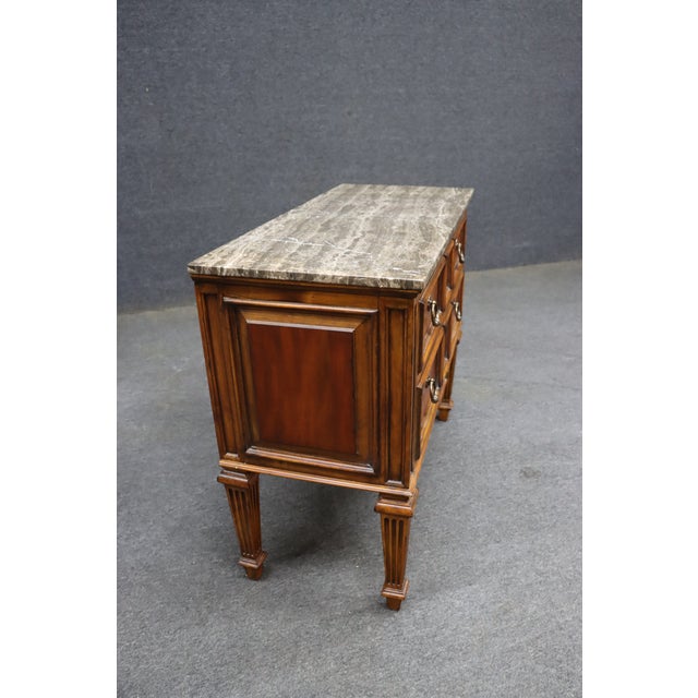 Brown Ethan Allen Tuscany Collection Marble-Top Chest of Drawers For Sale - Image 8 of 12