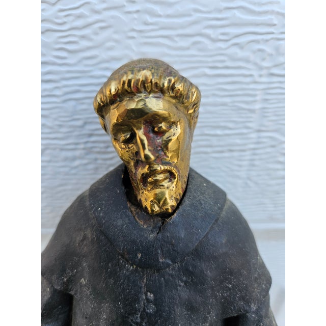 Italian Mixed Metals St. Francis of Assisi Wall Pocket Planter For Sale - Image 14 of 17