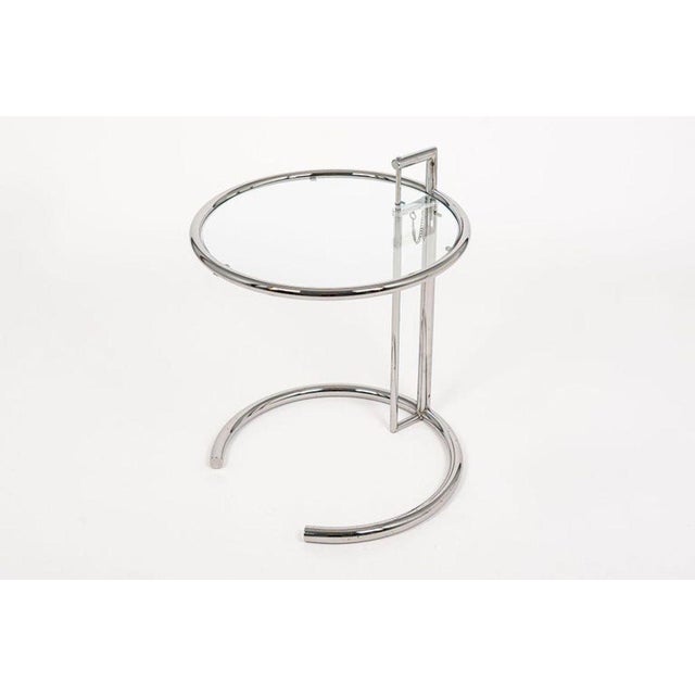 Mid-Century Modern Mid Century Glass & Chrome Round Side Table by Eileen Gray (Attr.) For Sale - Image 3 of 11