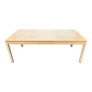 Vintage Bernhardt Shibui Collection Chinoiserie Style Ivory Extension Dining Table For Sale