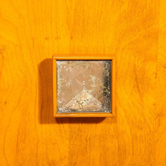 Mid-Century Modernist Bar Cabinet in Book-Matched Walnut With Inset Glass Pulls For Sale - Image 11 of 12