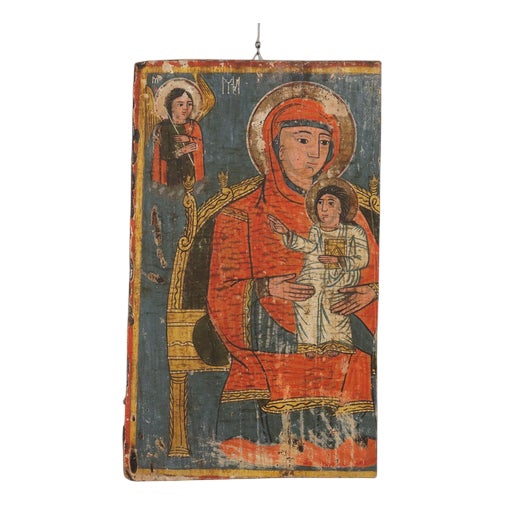 Transylvanian School, Unknown, Icon of the Madonna and Child, 19th Century, Tempera on Panel For Sale