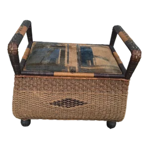 Mid 20th Century Wicker Chest With Handles