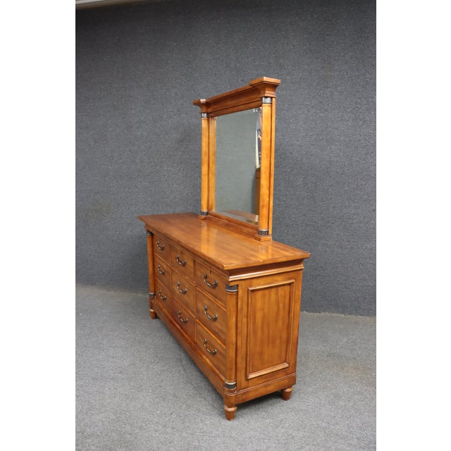 Kincaid Solid Cherry 9-Drawer Dresser With Mirror For Sale - Image 15 of 15