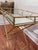 Brass Vintage Hollywood Regency Faux Bamboo Gold Finish Mirror Collapsible Tray Table For Sale - Image 8 of 12