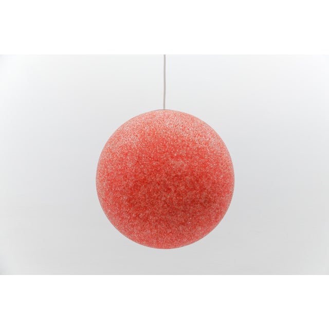 Red Acrylic Granulate Pendant Lamp, 1960s For Sale - Image 6 of 12