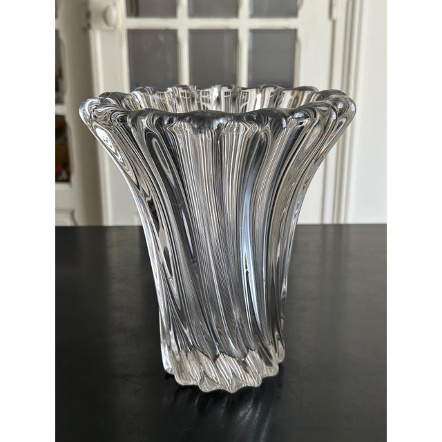 twisted crystal vase, Pierre D'Avesn, 1950s I have official proof of authenticity such as vintage catalogs, designer...