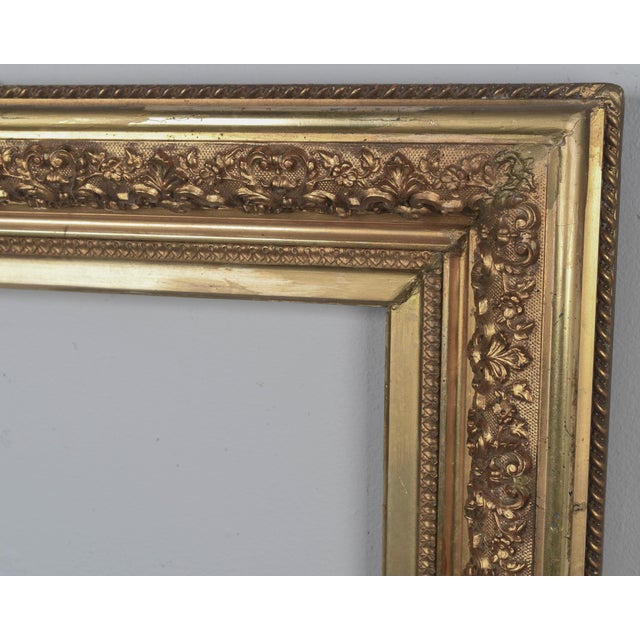 1900 - 1909 French Giltwood Picture Frame For Sale - Image 5 of 6