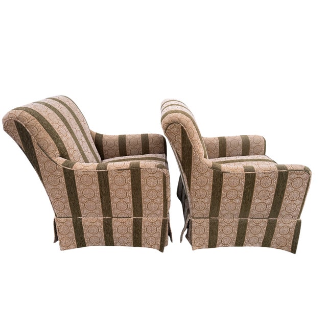 Traditional Custom Rolled Arm Club Chairs - A Pair For Sale - Image 3 of 10