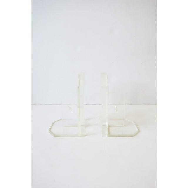 Plastic Lucite Acrylic Bookends, Pair, Circa Mid-20th Century For Sale - Image 7 of 7